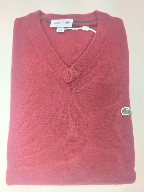 Jersey maglia de cuello pico burdeos Lacoste Jersey maglia de cuello pico burdeos Lacoste